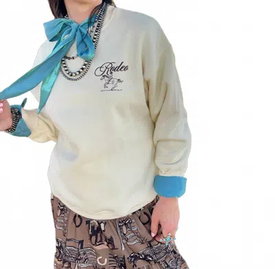 Bailey Rose Soaring Rodeo Sweatshirt In Beige In Green