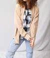 Bailey Rose Soft Teddy Button Up Jacket In Beige In Beige