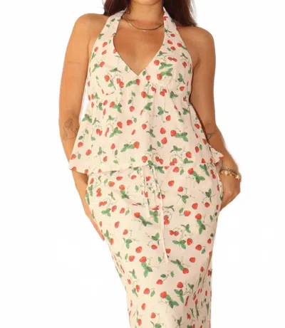 Bailey Rose Strawberry Patch Halter Top In Multi In Yellow
