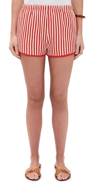 Bailey Rose Stripe Shorts Chili In Red