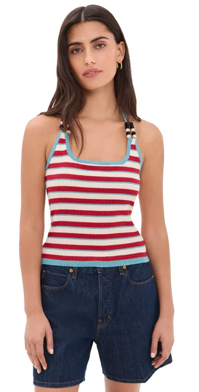 Bailey Rose Striped Halter Top Sky In Multi