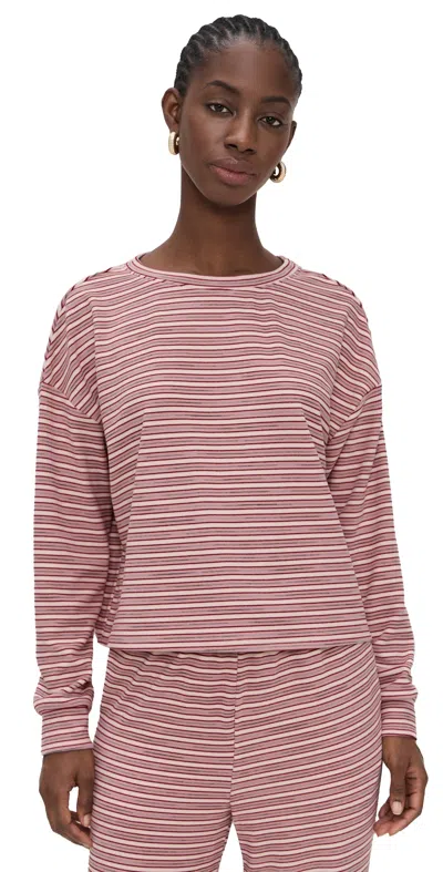 Bailey Rose Striped Long Sleeve Tee Strawberry In Pink