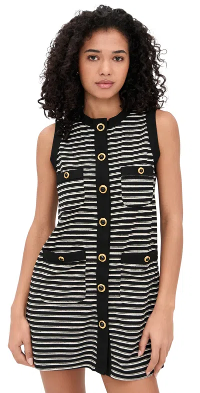 Bailey Rose Striped Mini Dress Black/white
