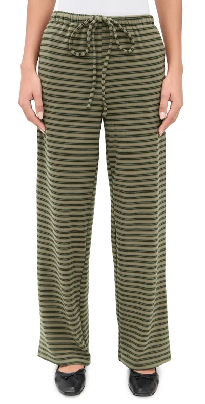 Bailey Rose Striped Pants Olive In Green