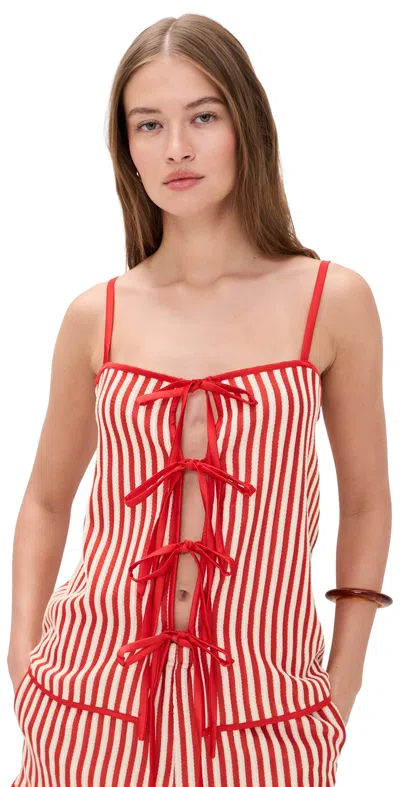Bailey Rose Striped Top Chili In Red