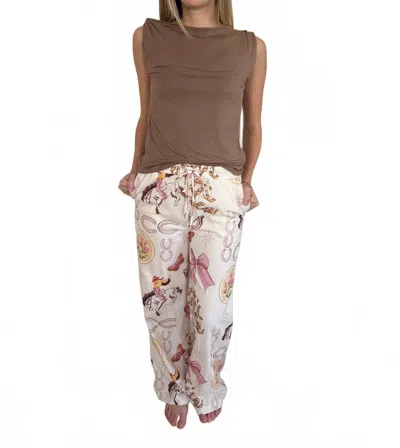 Bailey Rose Tessa Montana Summer Cotton Pants In Cream In White