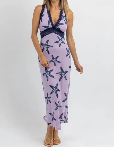 Bailey Rose Under The Sea Slip Midi Dress In Purple