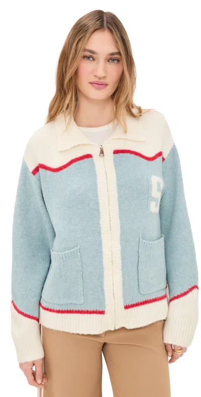 Bailey Rose Vintage Ski Cardigan Sky Blue