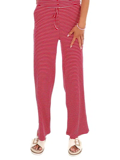 Bailey Rose Women's All That And More Stripe Pants In Red