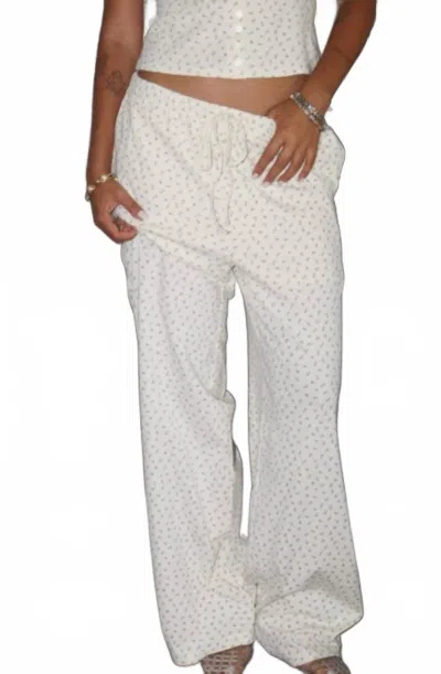 Bailey Rose Women's Floral Drawstring Pants In Cream In White