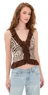 Bailey Rose Zebra Blouse Cream/brown In Multi