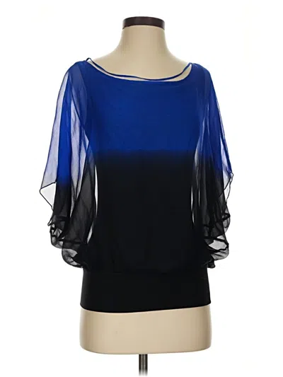 Pre-owned Bailey44 3/4 Sleeve Silk Top Blue Boatneck Tops