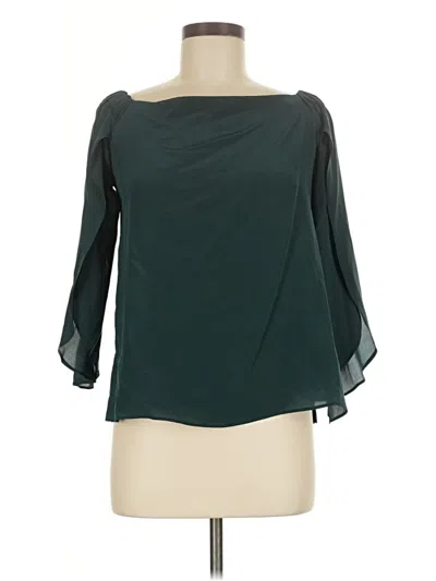 Pre-owned Bailey44 3/4 Sleeve Silk Top Teal Boatneck Tops In Blue