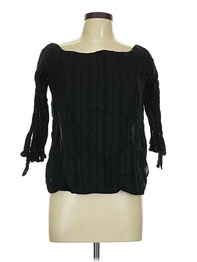 Pre-owned Bailey44 3/4 Sleeve Top Black Boatneck Tops