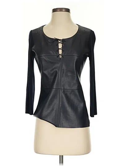 Pre-owned Bailey44 3/4 Sleeve Top Black Keyhole Neckline Tops