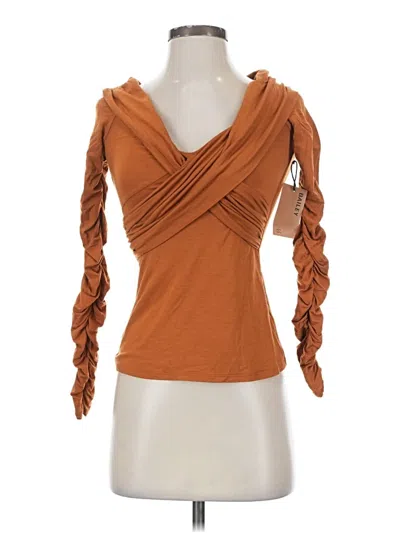 Bailey44 3/4 Sleeve Top Orange Cowl Neck Tops In Brown