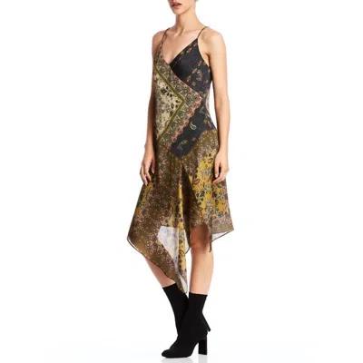 Bailey44 Eleanora Lightweight Satin Midi Floral Dress In Multi In Black