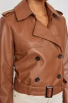 Bailey44 Joni Vegan Leather Moto Jacket In Macchiato In Multi