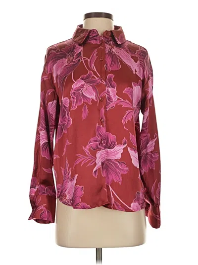 Pre-owned Bailey44 Long Sleeve Blouse In Burgundy