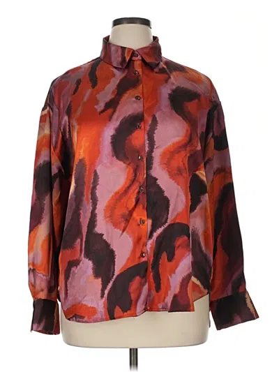 Pre-owned Bailey44 Long Sleeve Blouse In Burgundy