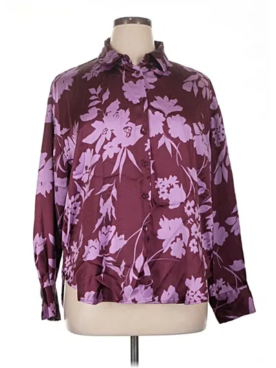 Pre-owned Bailey44 Long Sleeve Blouse In Burgundy