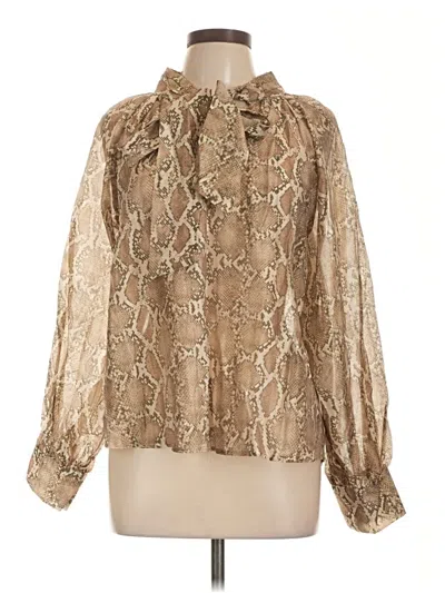 Pre-owned Bailey44 Long Sleeve Blouse In Tan