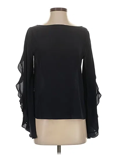 Pre-owned Bailey44 Long Sleeve Silk Top Black Cold Shoulder Neckline Tops