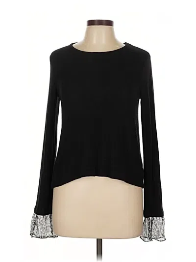 Pre-owned Bailey44 Long Sleeve Top Black Boatneck Tops