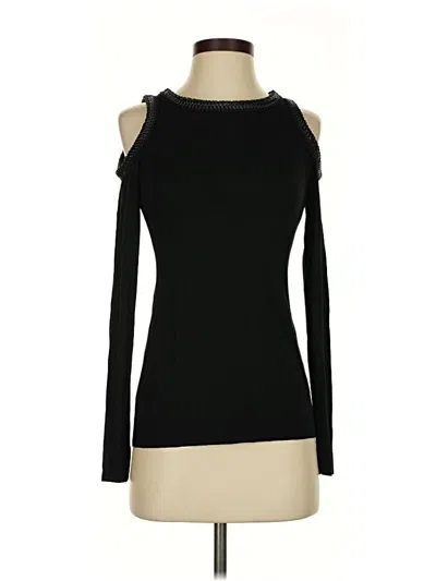 Pre-owned Bailey44 Long Sleeve Top Black Cold Shoulder Neckline Tops