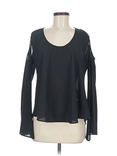 Pre-owned Bailey44 Long Sleeve Top Black Cold Shoulder Neckline Tops