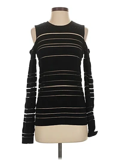 Pre-owned Bailey44 Long Sleeve Top Black Cold Shoulder Neckline Tops