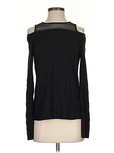 Pre-owned Bailey44 Long Sleeve Top Black Cold Shoulder Neckline Tops
