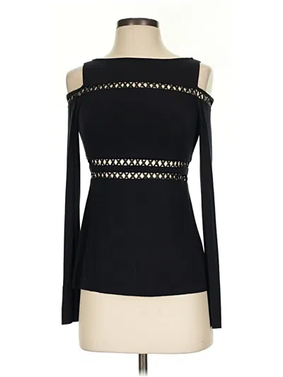 Pre-owned Bailey44 Long Sleeve Top Black Cold Shoulder Neckline Tops