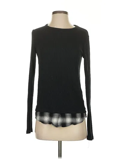 Pre-owned Bailey44 Long Sleeve Top Black Crew Neck Tops