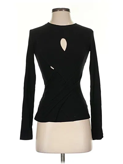 Pre-owned Bailey44 Long Sleeve Top Black Keyhole Neckline Tops