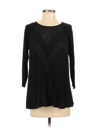 Pre-owned Bailey44 Long Sleeve Top Black Scoop Neck Tops