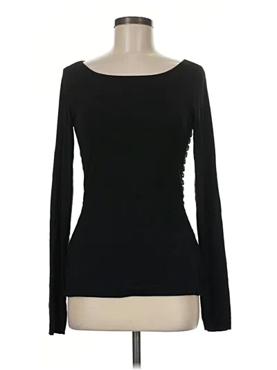 Pre-owned Bailey44 Long Sleeve Top Black Sweetheart Neckline Tops