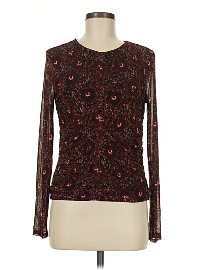 Pre-owned Bailey44 Long Sleeve Top Brown Mock Neckline Tops