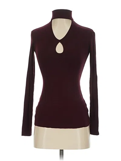 Pre-owned Bailey44 Long Sleeve Top Burgundy Keyhole Neckline Tops