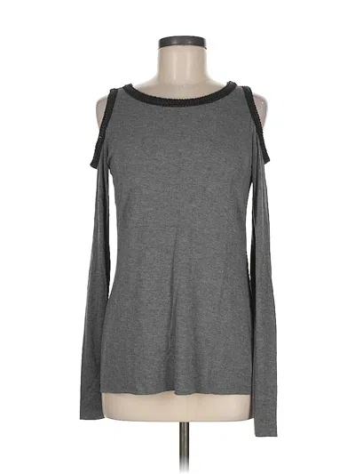 Pre-owned Bailey44 Long Sleeve Top Gray Cold Shoulder Neckline Tops