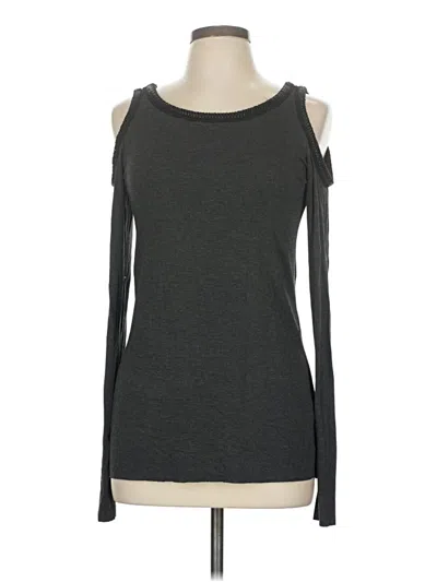 Pre-owned Bailey44 Long Sleeve Top Gray Cold Shoulder Neckline Tops