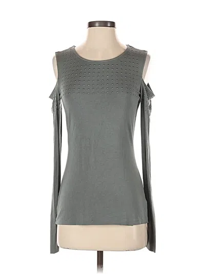 Pre-owned Bailey44 Long Sleeve Top Gray Cold Shoulder Neckline Tops