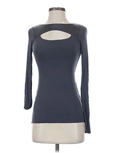 Pre-owned Bailey44 Long Sleeve Top Gray Keyhole Neckline Tops