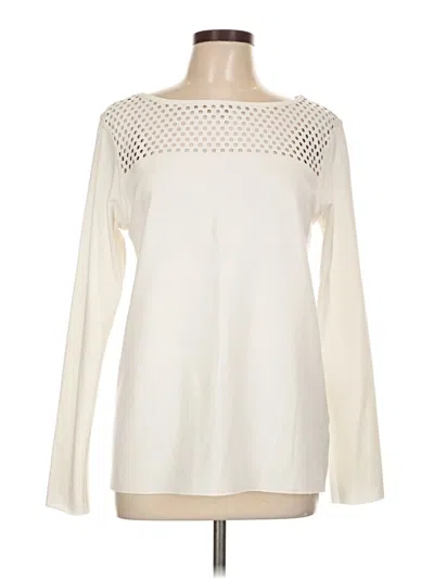 Pre-owned Bailey44 Long Sleeve Top Ivory Crew Neck Tops In White