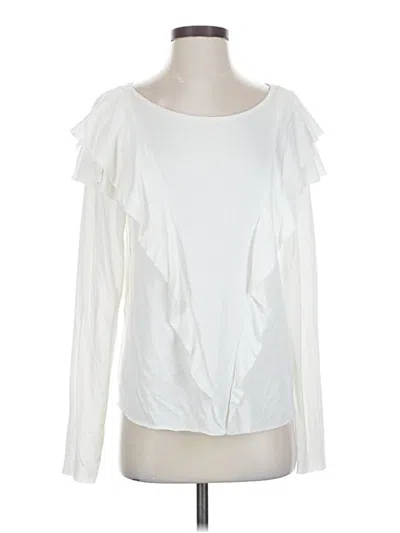 Pre-owned Bailey44 Long Sleeve Top Ivory Ruffles Neckline Tops In White
