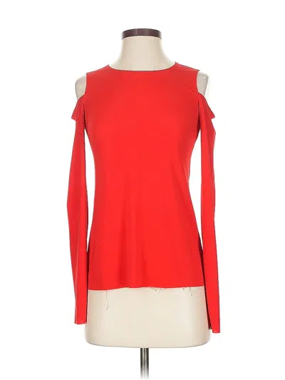 Pre-owned Bailey44 Long Sleeve Top Red Cold Shoulder Neckline Tops