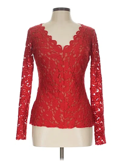 Pre-owned Bailey44 Long Sleeve Top Red Sweetheart Neckline Tops
