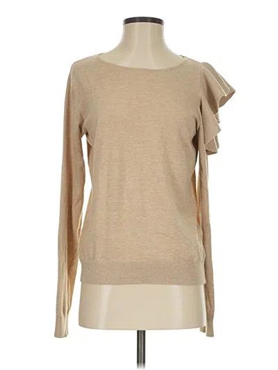 Pre-owned Bailey44 Long Sleeve Top Tan One Shoulder Neckline Tops