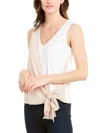 Bailey44 Peyton Side Tie Top In Eggshell Champagne In White