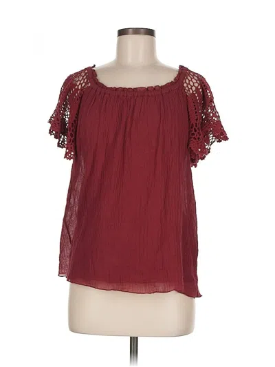 Pre-owned Bailey44 Short Sleeve Blouse In Burgundy